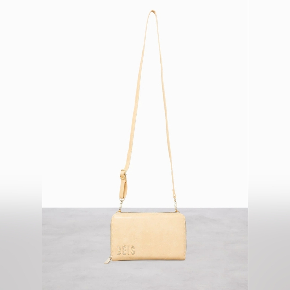 Beis Beige Travel Wallet Wristlet/Crossbody Bag